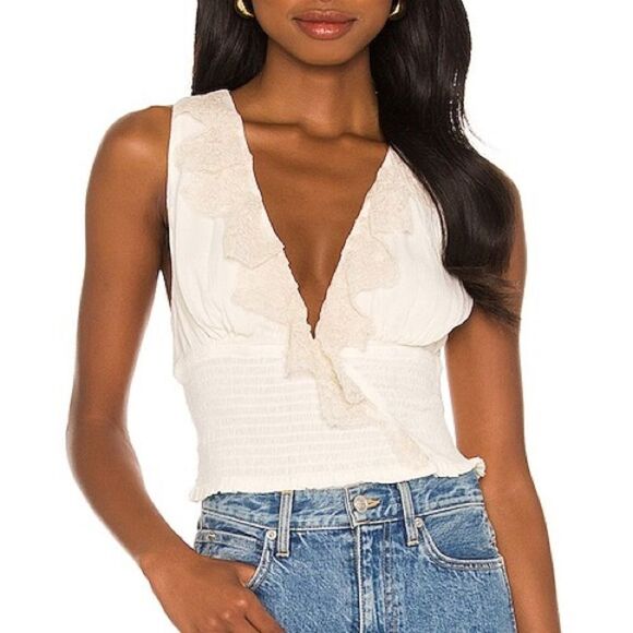 Free People Lottie Ivory Tank Medium - Picture 1 of 11